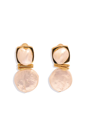 Carine Gold and Pearl Drop Earrings