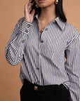 Kānuka Shirt Black Stripe (with Personalised Monogram) - Sweepstake Winners™