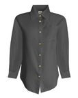 Koru Silk Shirt in Black, front view
