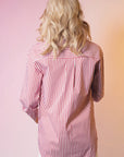 LeDoré Classic Shirt Bordeaux Stripe Cotton - LEDORÉ
