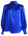 LeDoré Rosette Blouse - Cobalt Silk - Sweepstake Winners™