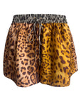 Resort Silk Shorts in Savanna Leopard, front view