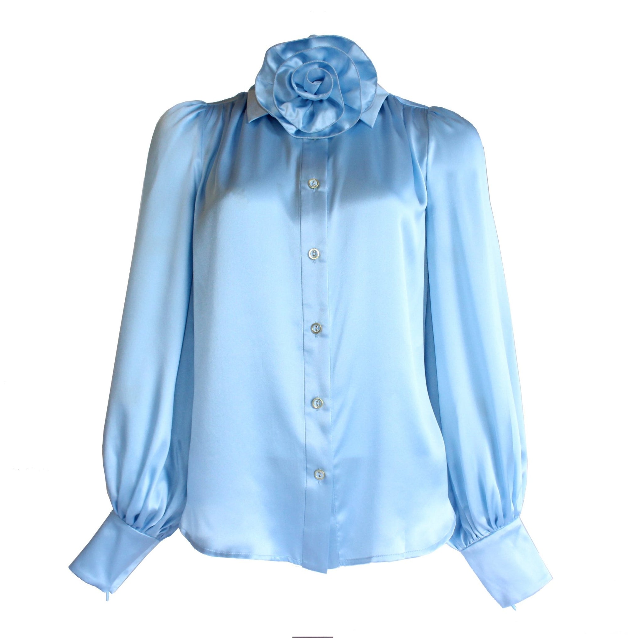LeDoré Rosette Blouse - Powder Silk - Sweepstake Winners™