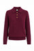 Camille Cashmere Polo Sweater in Bordeaux, front view