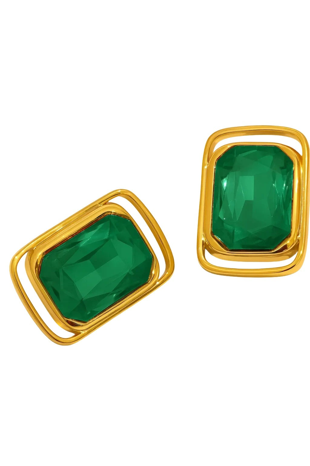 Carrington Stud Earrings in Emerald