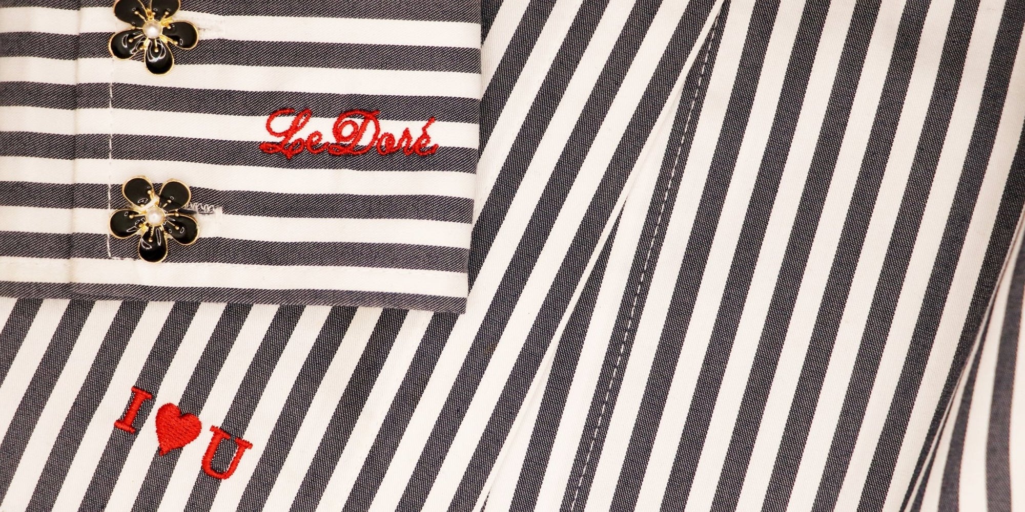 Classic Shirt Bordeaux Stripe (with Personalised Monogram) - LEDORÉ