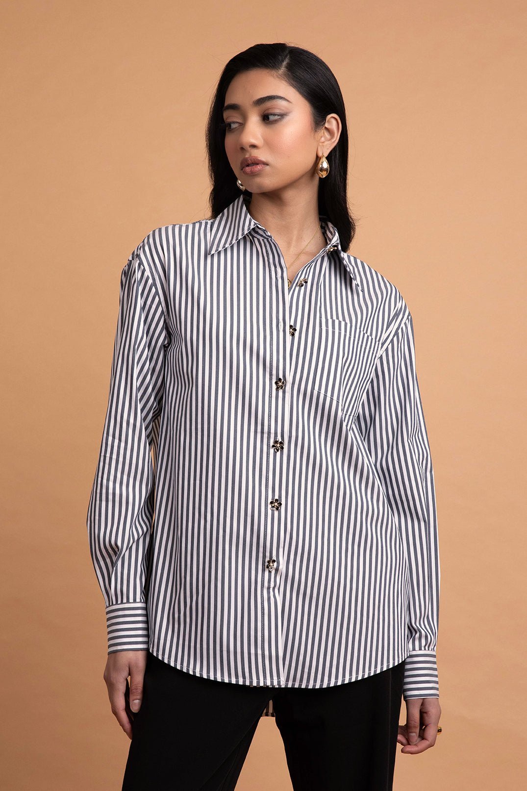 Kānuka Shirt Black Stripe (with Personalised Monogram) - Sweepstake Winners™