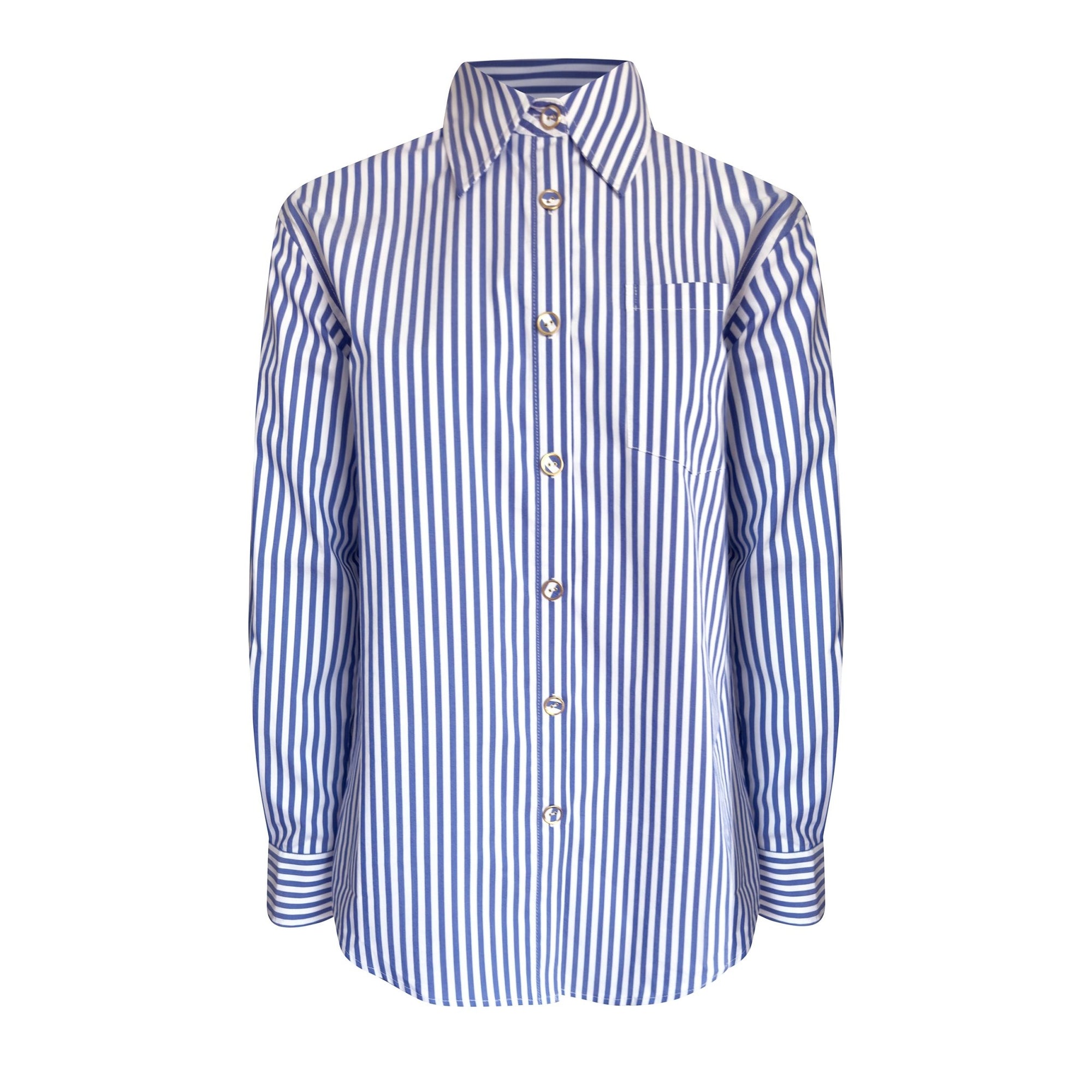 LeDoré Classic Shirt Cobalt Stripe Cotton - LEDORÉ