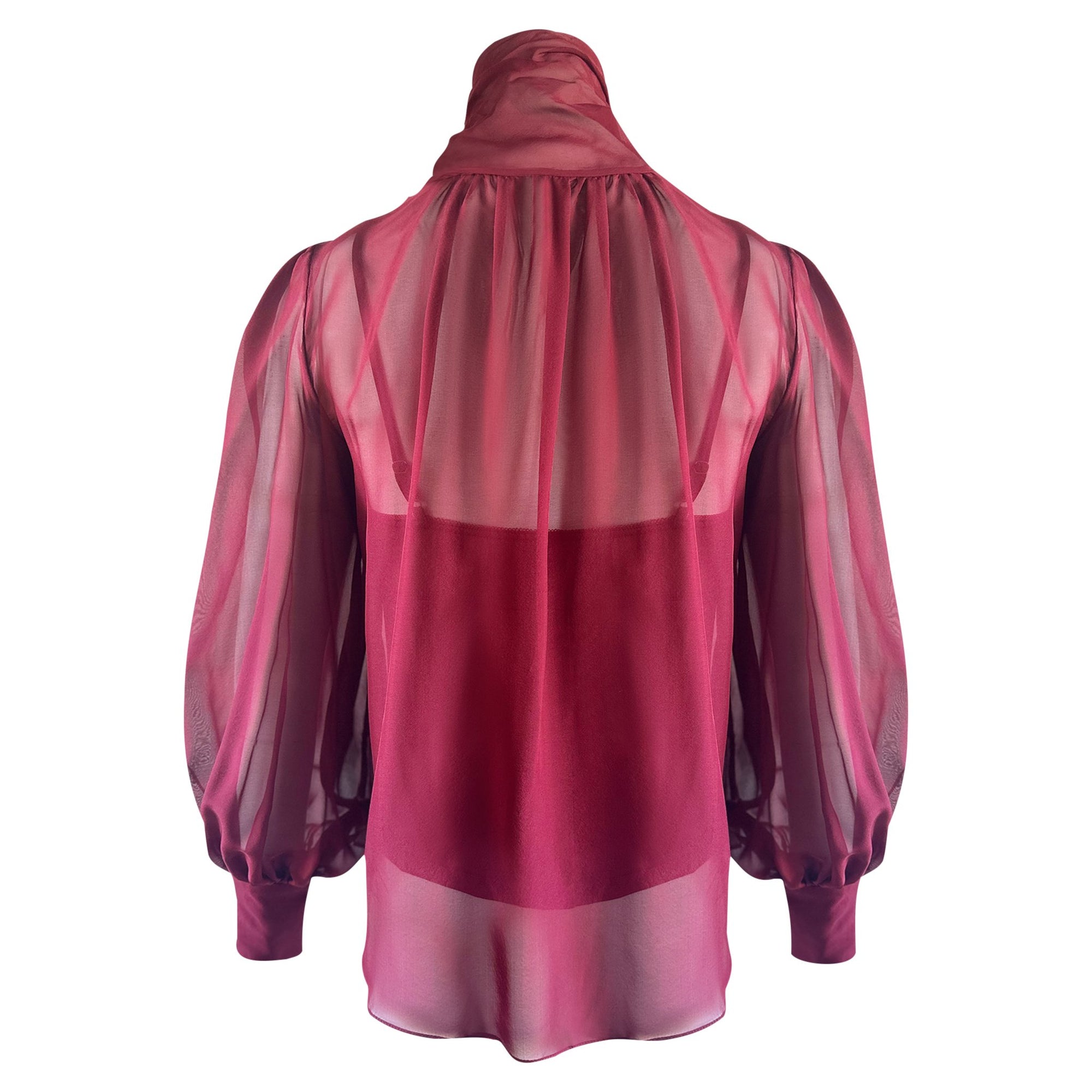 LeDoré Isa Pussy Bow Blouse Black Cherry Silk - Sweepstake Winners™