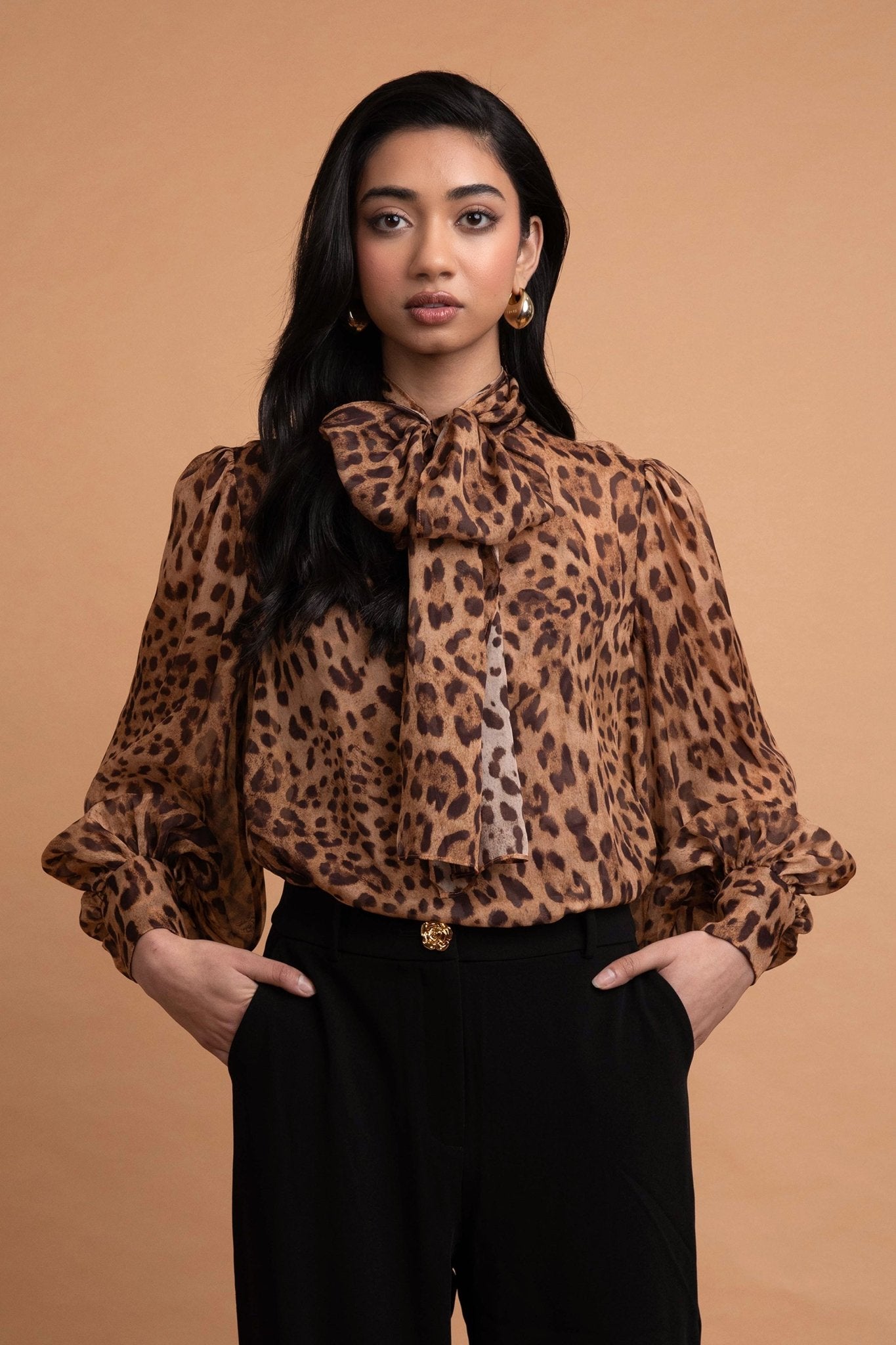 LeDoré Isamaya Pussy Bow Blouse - Leopard - Sweepstake Winners™