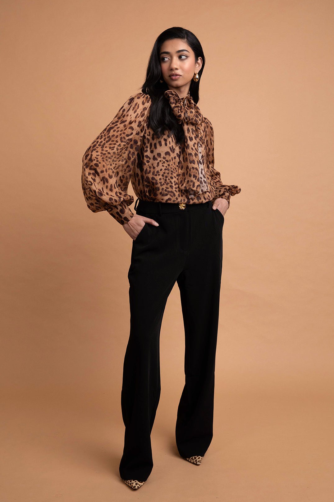 LeDoré Isamaya Pussy Bow Blouse - Leopard - Sweepstake Winners™