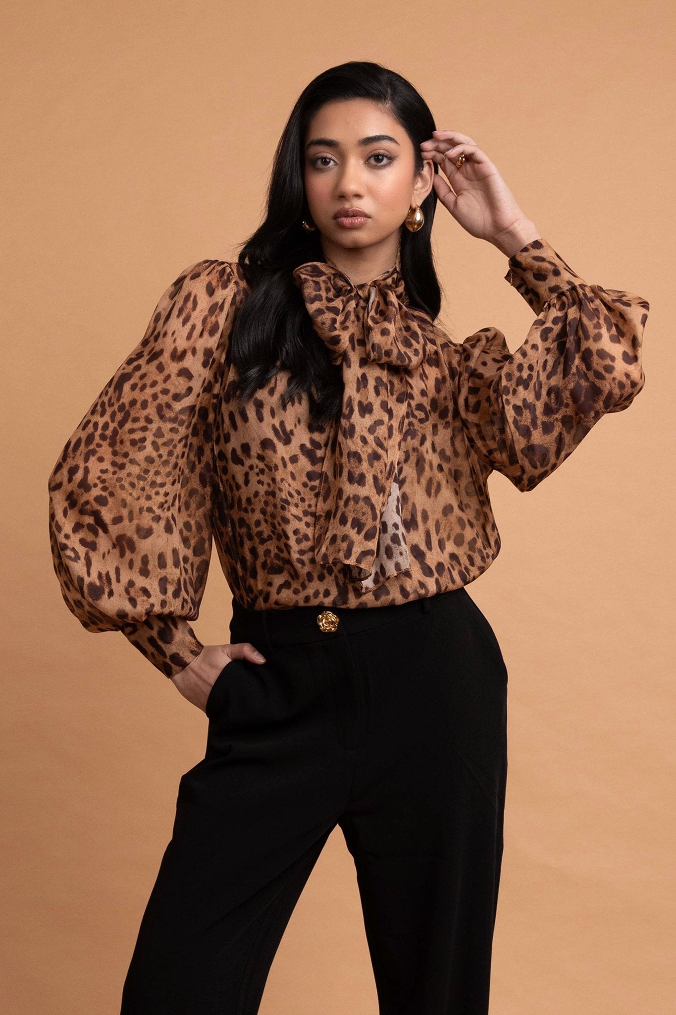LeDoré Isamaya Pussy Bow Blouse - Leopard - Sweepstake Winners™