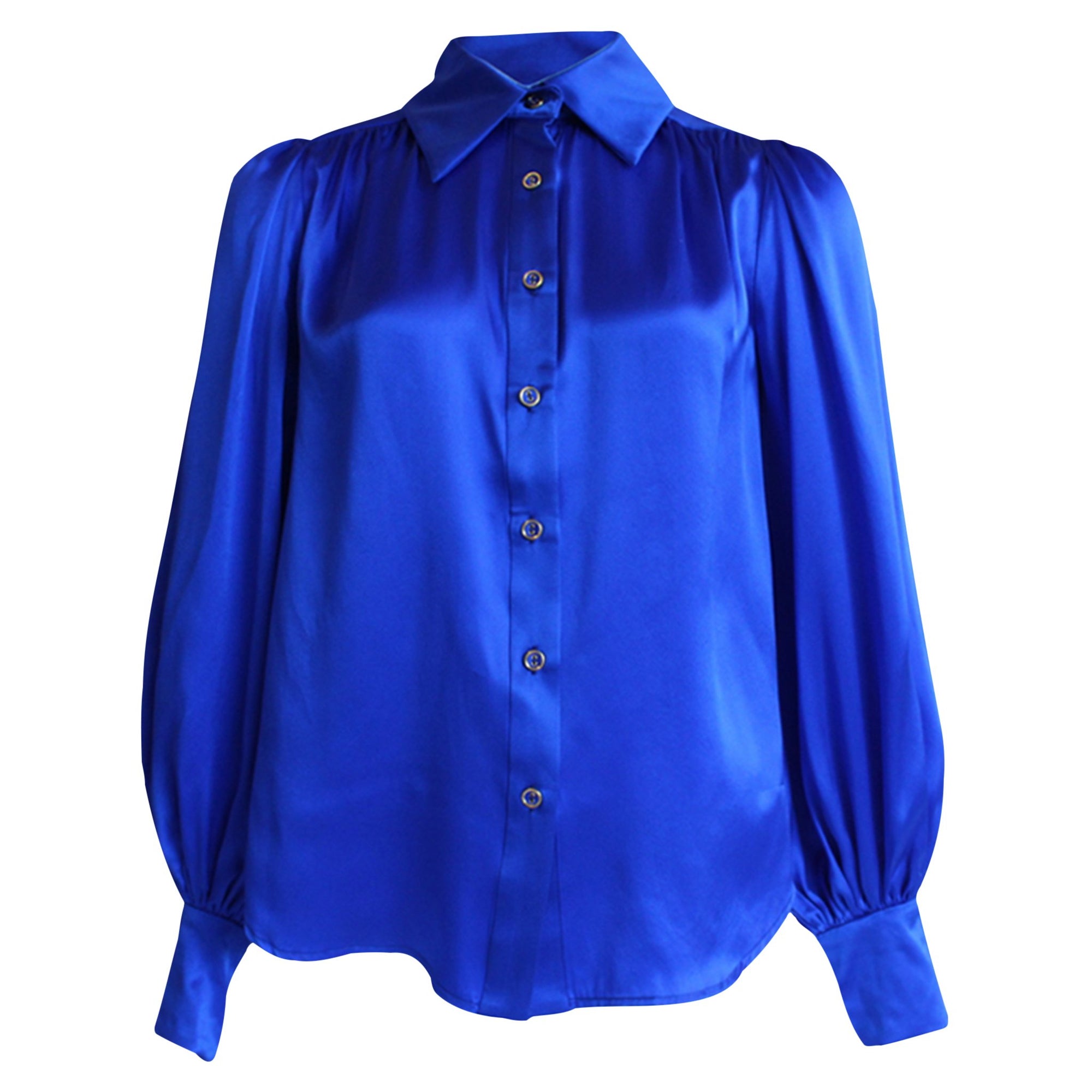 LeDoré Rosette Blouse - Cobalt Silk - Sweepstake Winners™