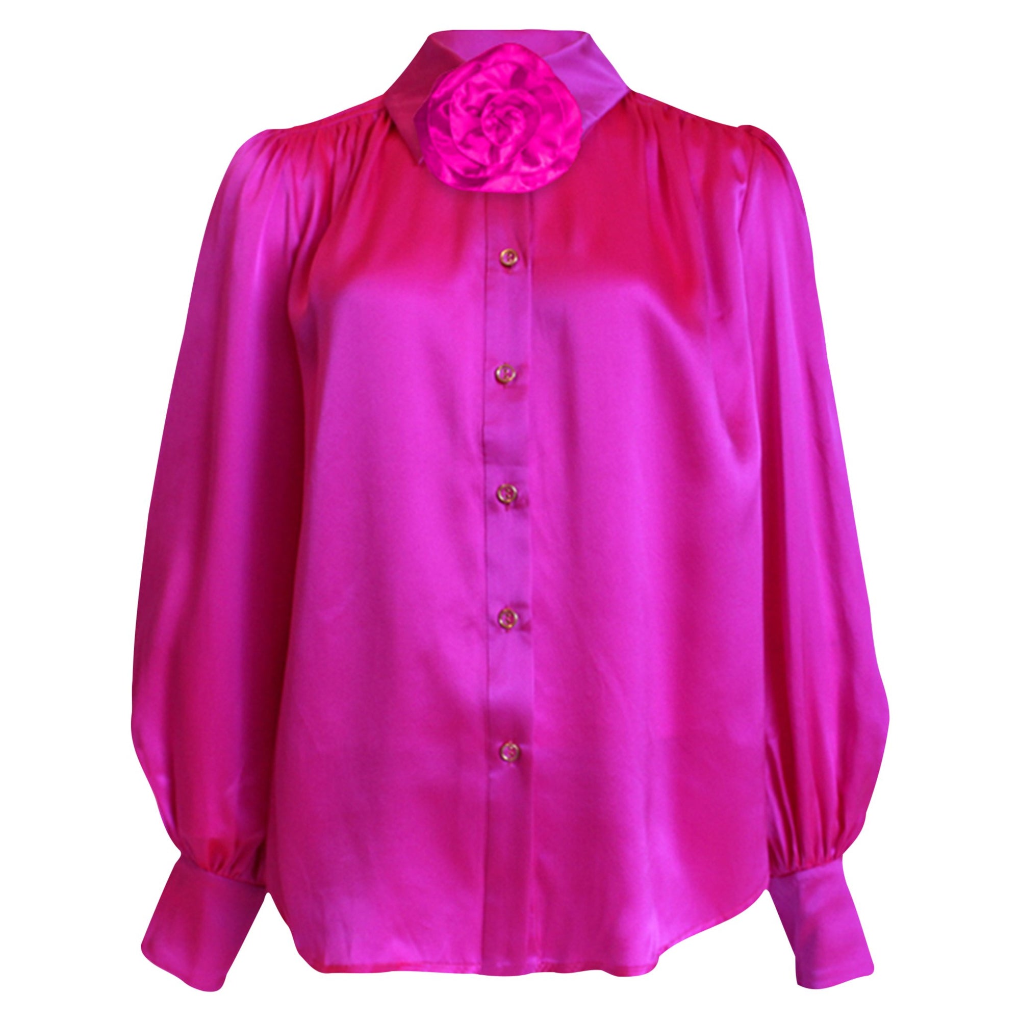 LeDoré Rosette Blouse - Fuchsia Silk - Sweepstake Winners™