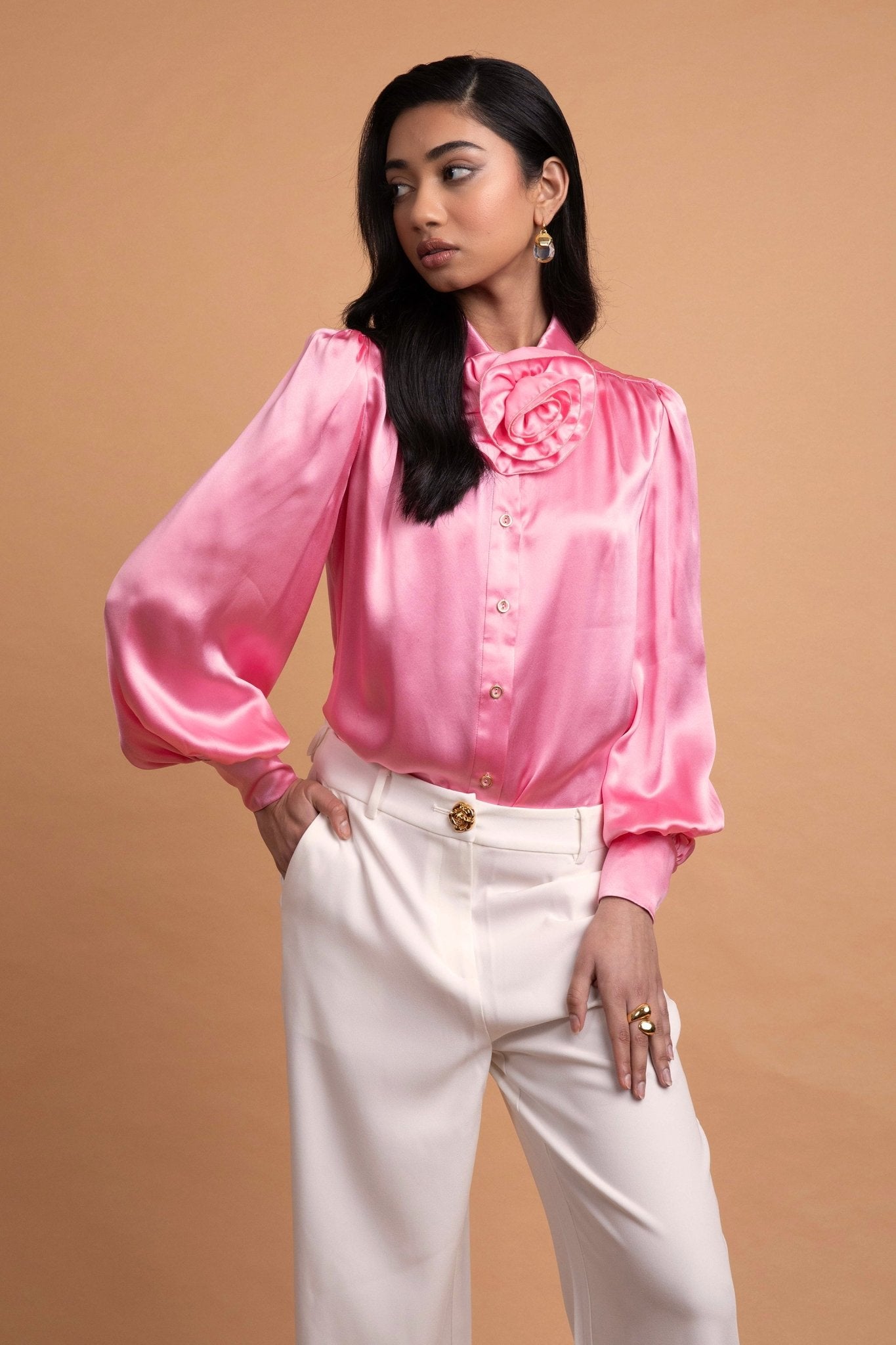 LeDoré Rosette Blouse - Peony Silk - Sweepstake Winners™