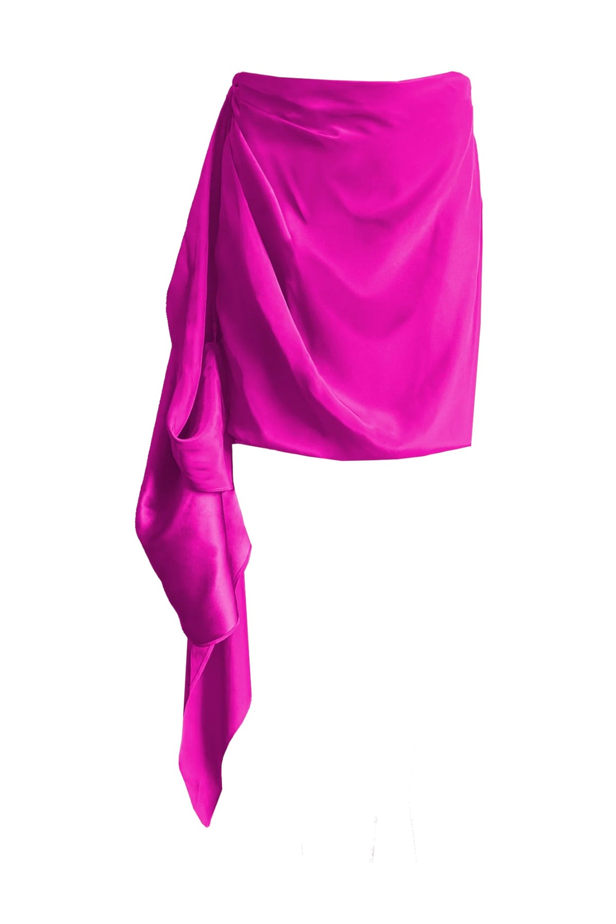 Liberty Draped Silk Skirt in Tourmaline, front view