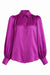 Rosette Silk Blouse in Orchid, front view