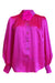 Rosette Silk Blouse in Tourmaline Pink, front view