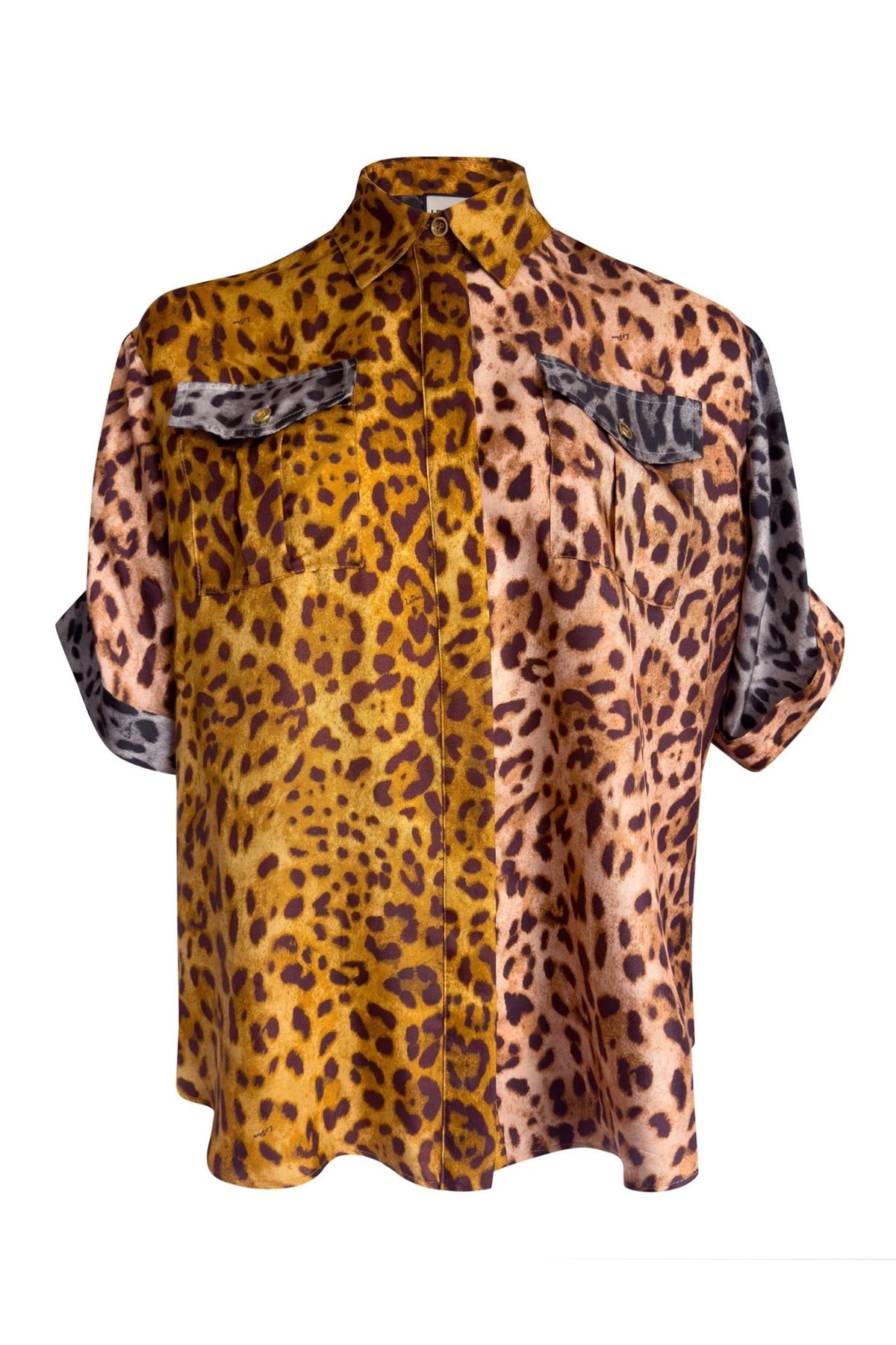 Safari Silk Shirt in Savanna Leopard, front view
